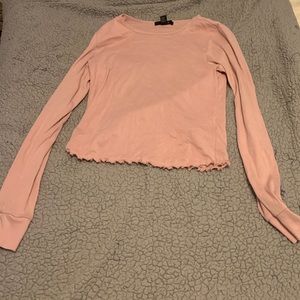 Forever 21 medium light pink long sleeve crop top